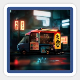 Cyberpunk Tokyo Ramen Food Truck Sticker